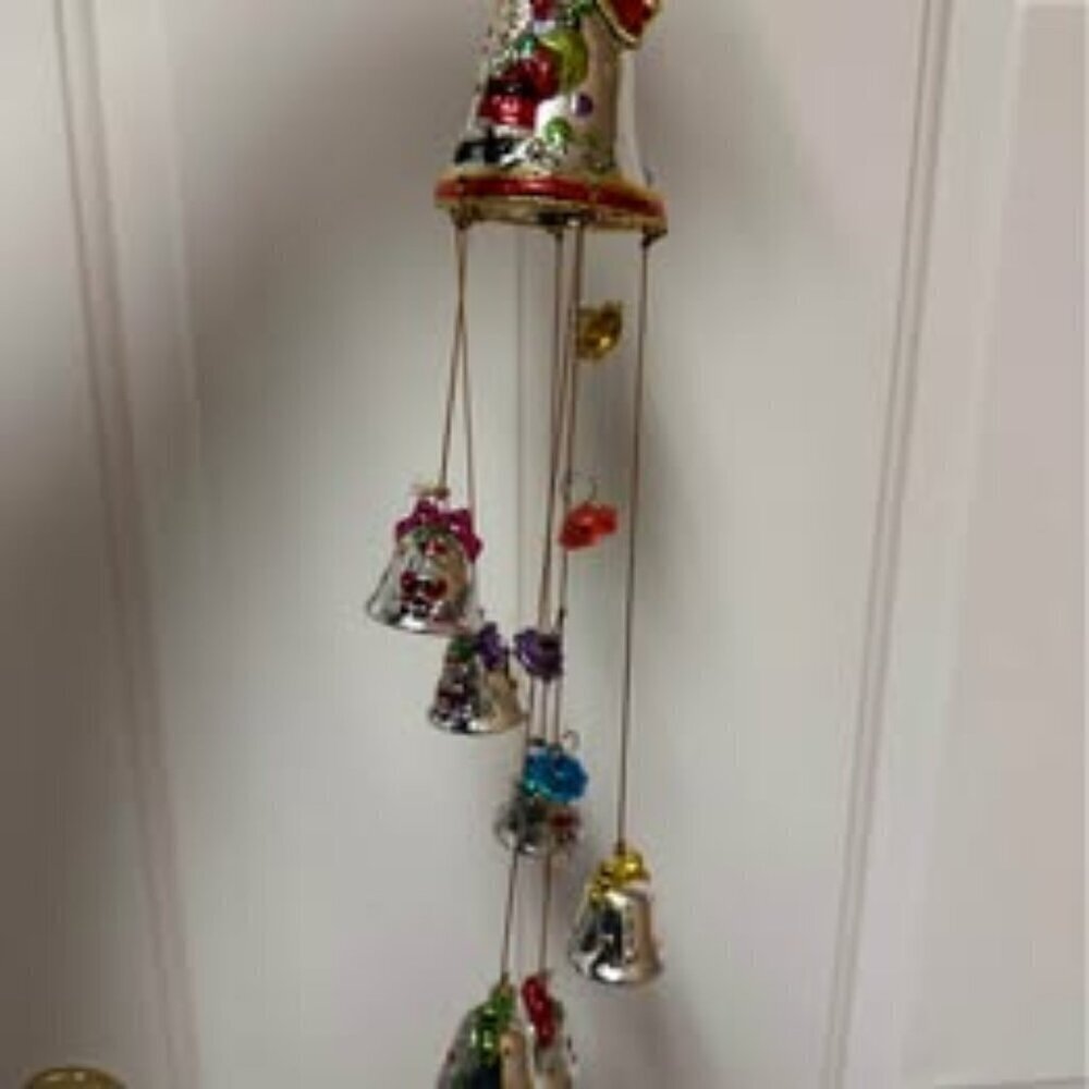 vintage avon christmas wind chime bell decor holiday snowman ornament